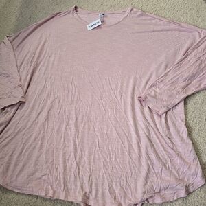 🌈 NWT Old Navy Blush Pink Long Sleeve Top Oversized 3X